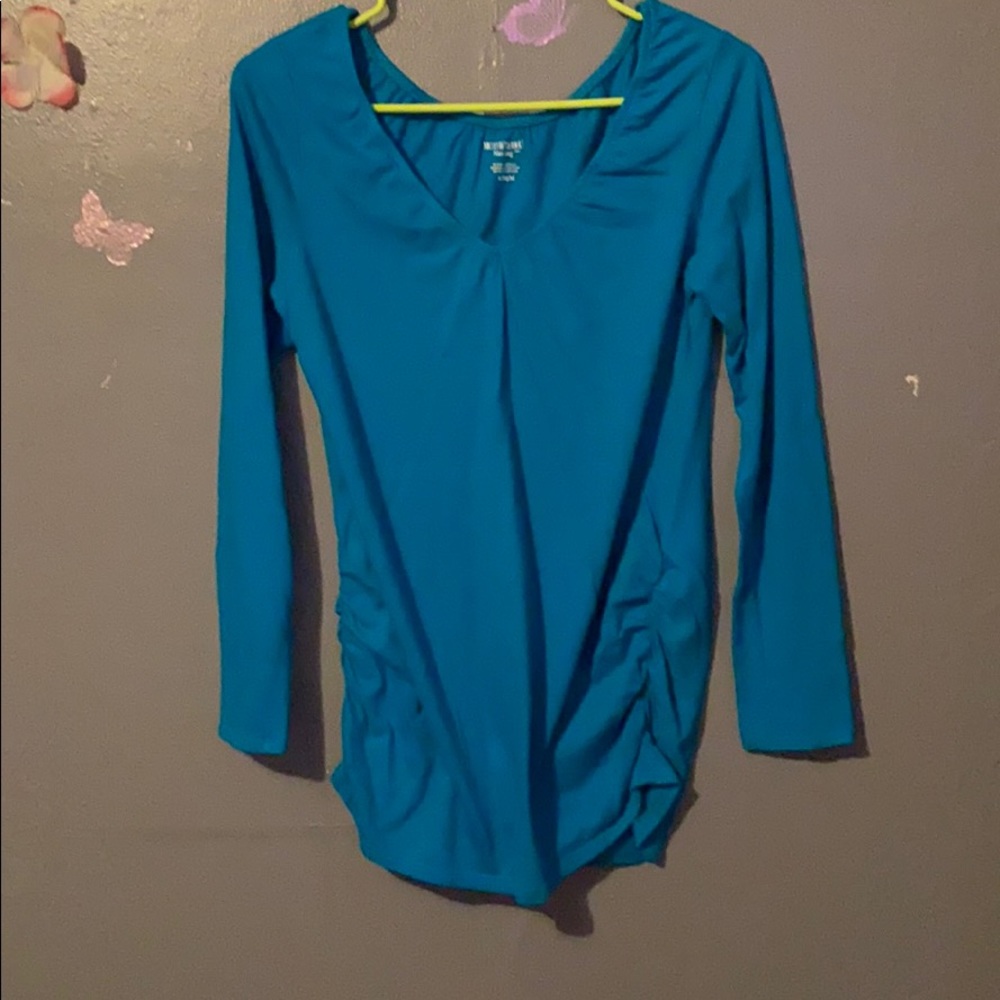 #40 Teal color maternity shirt